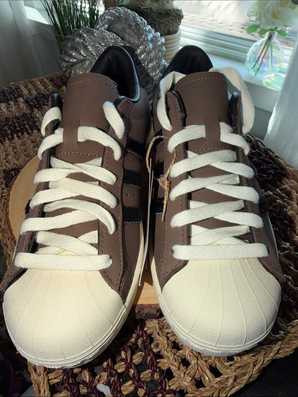 adidas Superstar Vintage Sneakers Brown Black Cream Women’s 7 Men’s 6 NWT - Picture 2 of 10
